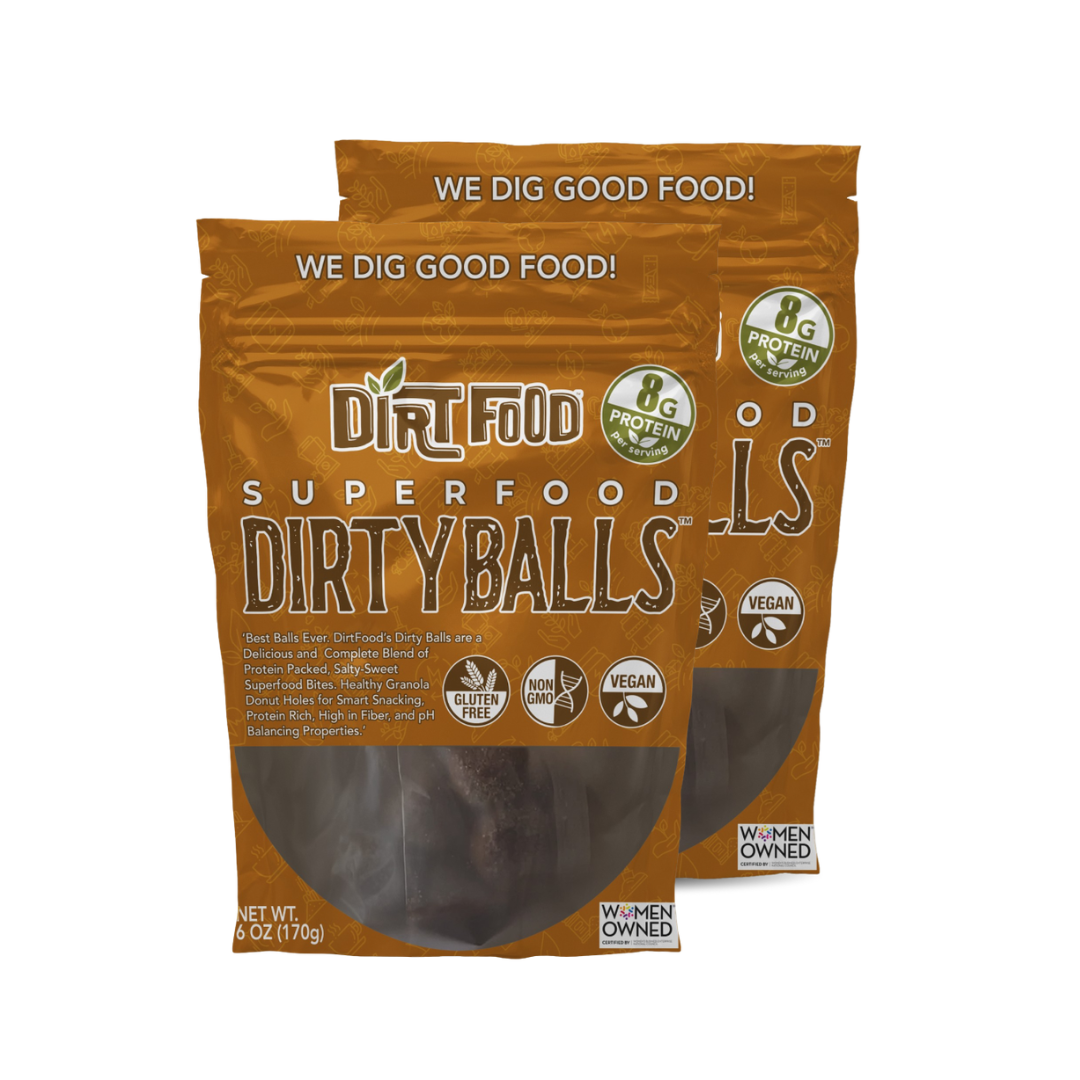 Two packages of Dirt Food Superfood Dirty Balls